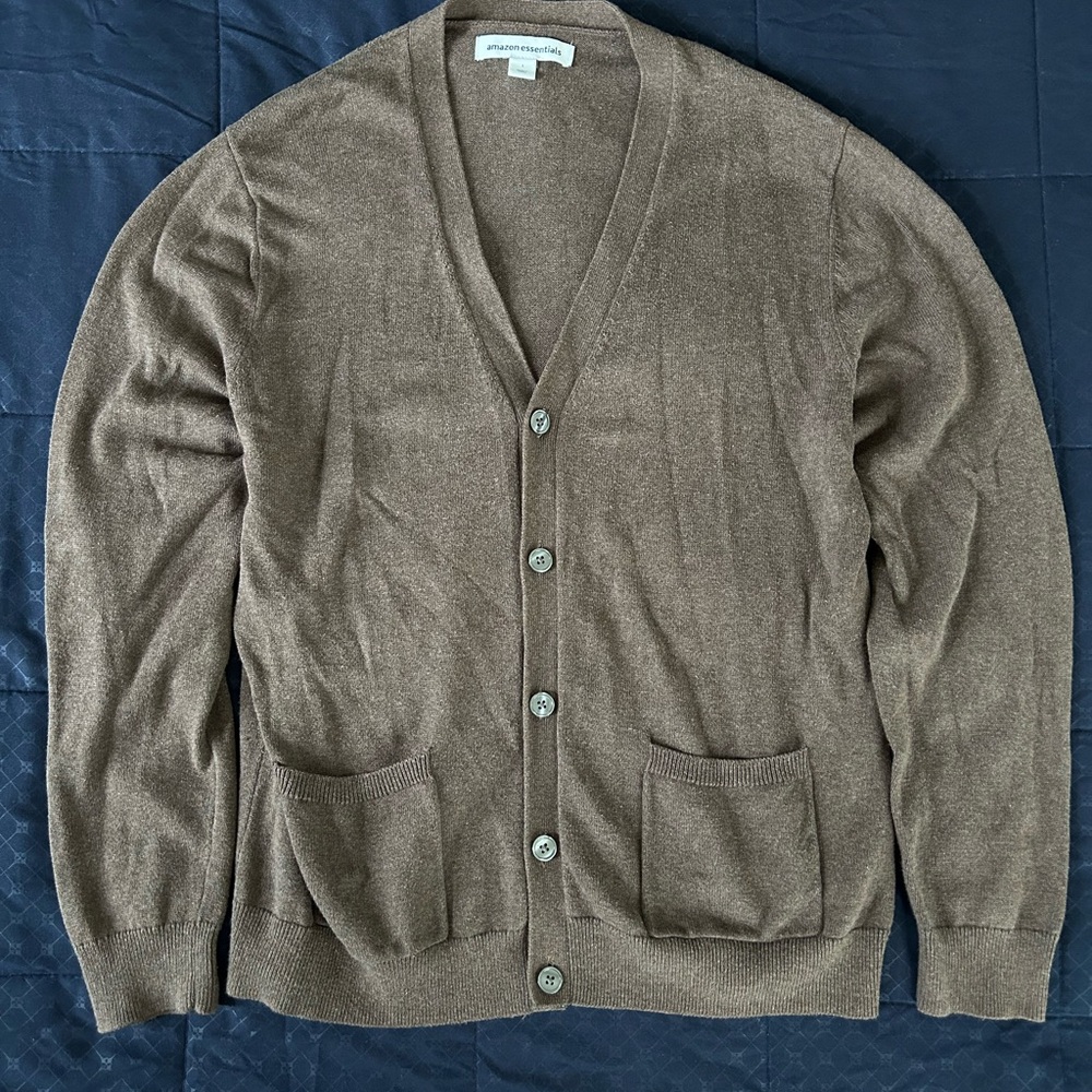 Men's Brown Cardigan Sweater